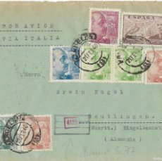 Sellos: 1940 CARTA SOBRE BARCELONA A ALEMANIA II GUERRA MUNDIAL. CENSURA NAZI. CORREO AÉREO VÍA ITALIA