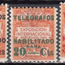 Francobolli: ESPAÑA BARCELONA 1945 - EDIFIL TELEGRAFOS 1/3 ** NUEVO SIN FIJASELLOS - HABILITADO