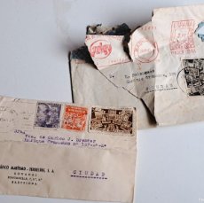Sellos: 1945 DOS SOBRES CARTA ESPAÑA FRANCO