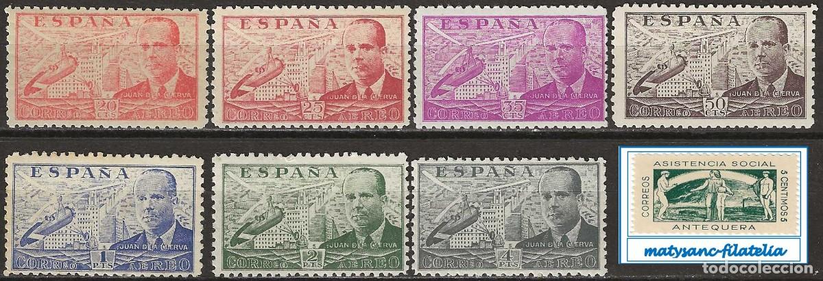 Sellos: ESPA&Ntilde;A 1939. EDIFIL 880/886. SERIE COMPLETA &rdquo;JUAN DE LA CIERVA&rdquo;. MNH***