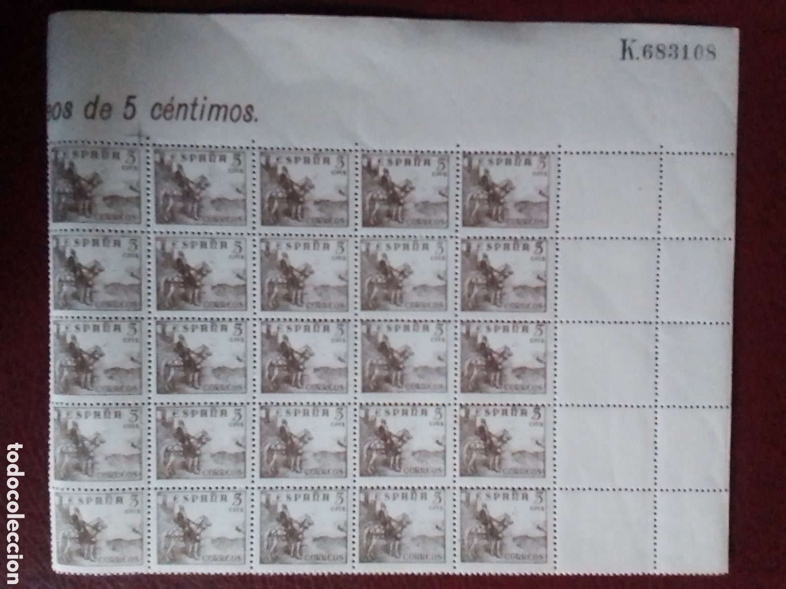 Sellos: Bloque de 20 &rdquo; Cid&rdquo; 1949 - Foto 1