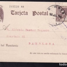 Francobolli: F26-5- ENTERO POSTAL ALDEA DE PORTILLO (BURGOS) 1939 .CENSURA BURGOS . TAMPÓN SALUDO A FRANCO