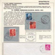 Francobolli: CM3-59-CARTAS AMBULANTES ZARAGOZA VALENCIA CORREO. VER DESCRIPCIÓN
