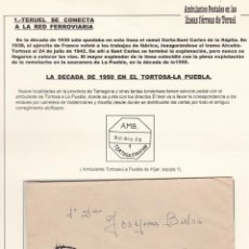 Francobolli: CM3-79- CARTA ALCAÑIZ -CASCANTE 1958. AMBULANTE 1 TORTOSA -PUEBLA DE HIJAR . VER DESCRIPCIÓN