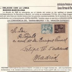 Francobolli: CM3-41-CARTA URGENTE BARCELONA-MADRID 1945. AMBULANTES . VER DESCRIPCIÓN