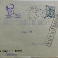 Francobolli: ESPAÑA AÑO 1939 SOBRE CIRCULADO DE LINARES (JAÈN) A BARCELONA, CENSURADA