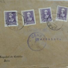 Francobolli: ESPAÑA AÑO 1939 SOBRE CIRCULADO DE JAÉN A BARCELONA CENSURA LOCAL EDIFIL 858(4)