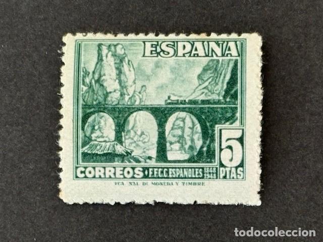 Sellos: Centenario del Ferrocarril, 1948, Edifil 1038, nuevo - Foto 1