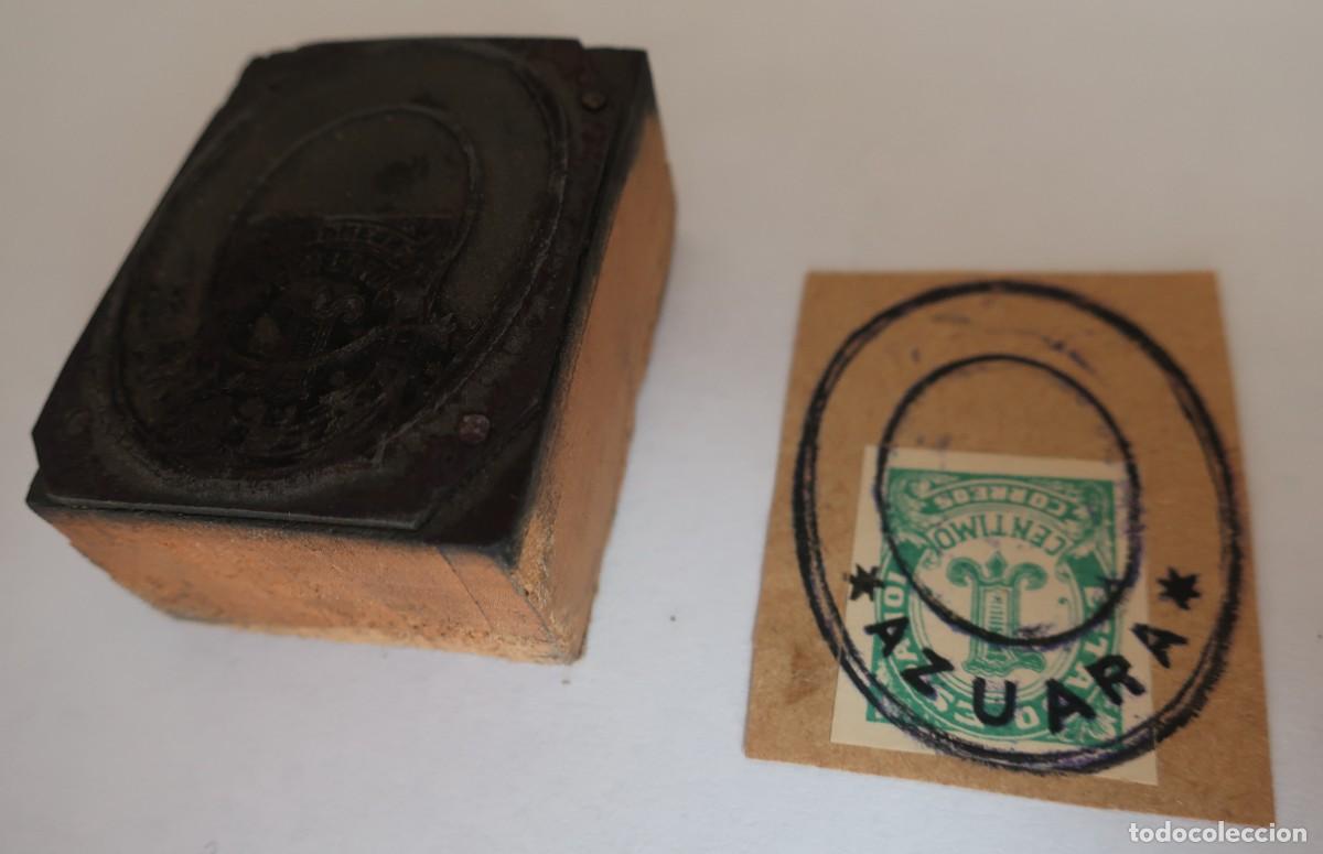 Timbres: Carter&iacute;a AZUARA (Zaragoza) - Sello y cu&ntilde;o para publicaciones.