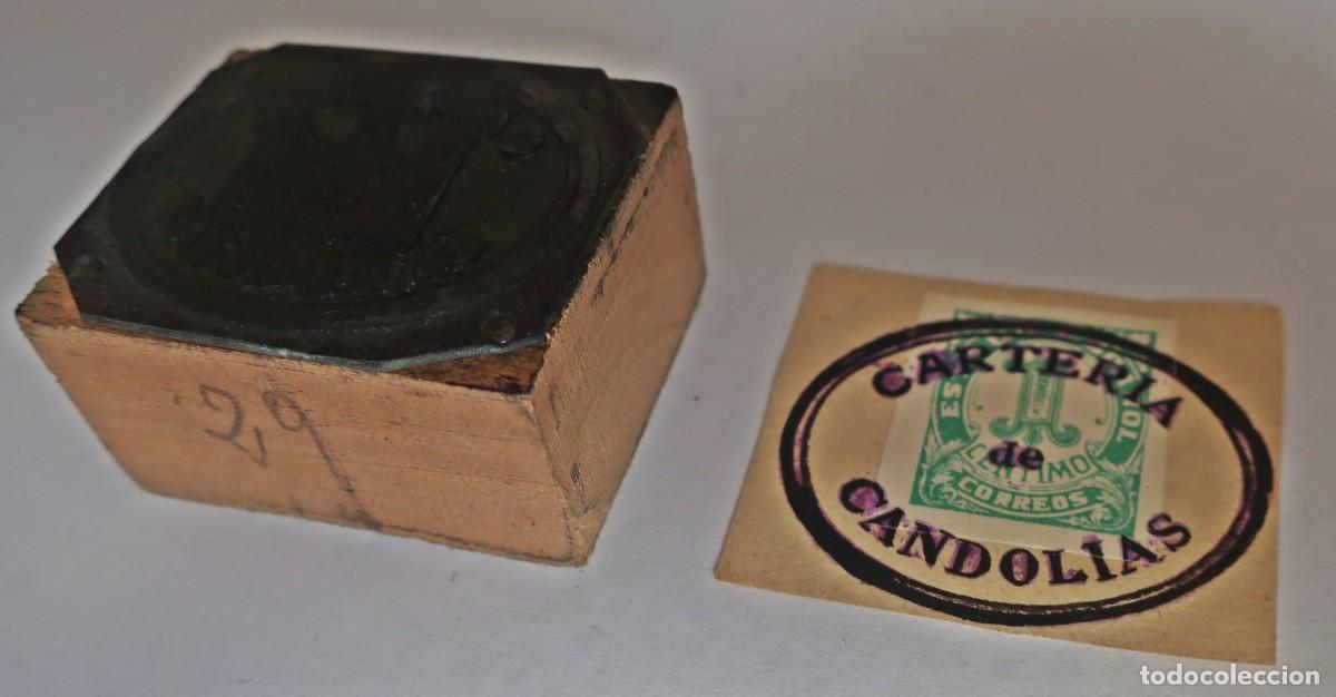 Timbres: Carter&iacute;a CANDOLIA (Cantabria). Sello y cu&ntilde;o para publicaciones.