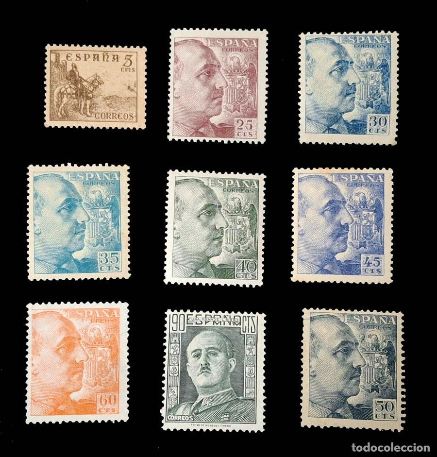 Sellos: 9 sellos Cid y General Franco