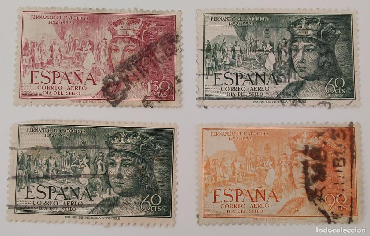 Sellos: 4 Sellos. España. 5º Centenario del nacimiento de Fernando el Catolico. Año 1952.
