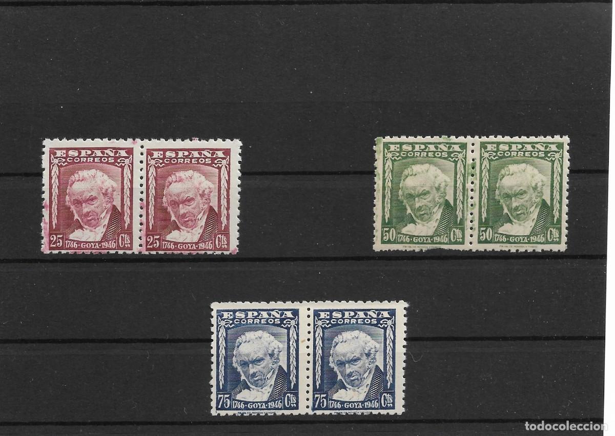Briefmarken: Sellos de Espa&ntilde;a A&ntilde;o 1946 Goya Sellos nuevos** en pareja N&ordm; Edifil 1005/07
