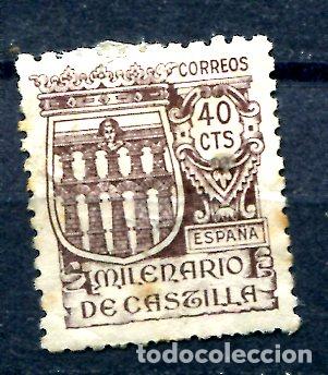 Timbres: Edifil 978. 40 cts. Milenario de Castilla. Sin matasellar, con papel pegado y puntos de &oacute;xido