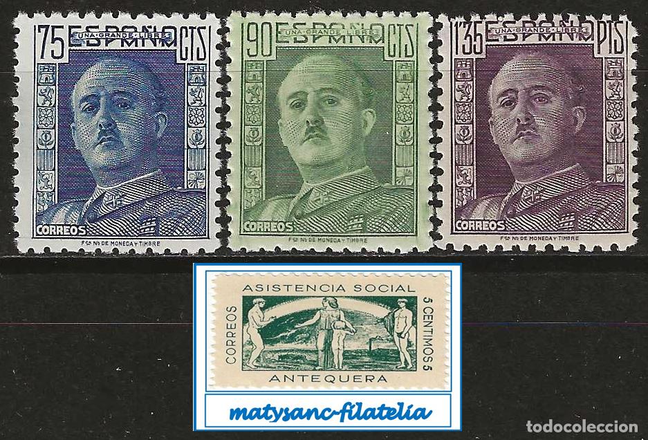 Selos: ESPA&Ntilde;A 1946-1947. EDIFIL 999/1001. SERIE COMPLETA &rdquo;GENERAL FRANCO&rdquo;. MNH***