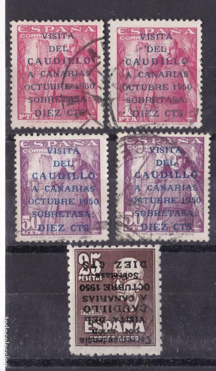 Sellos: SS22-VISITA FRANCO CANARIAS 1083, 1088/ 89. Ver Descripci&oacute;n