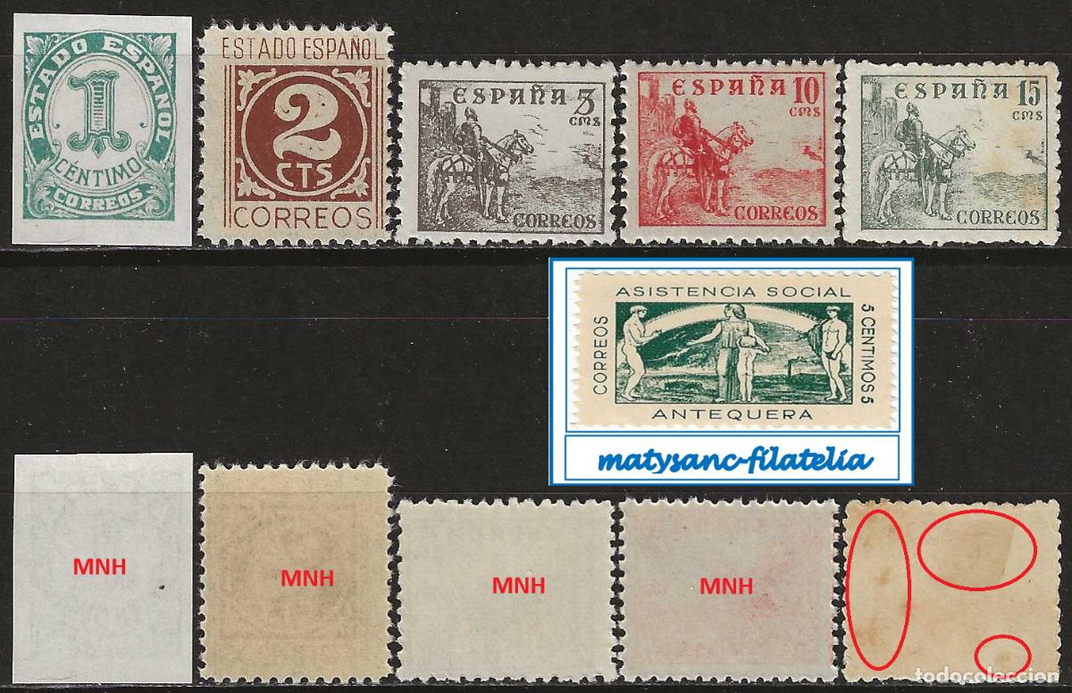 Stamps: ESPA&Ntilde;A 1940. EDIFIL 914/918. SERIE COMPLETA &rdquo;CIFRAS Y CID&rdquo;. NUEVA CON CHARNELA.