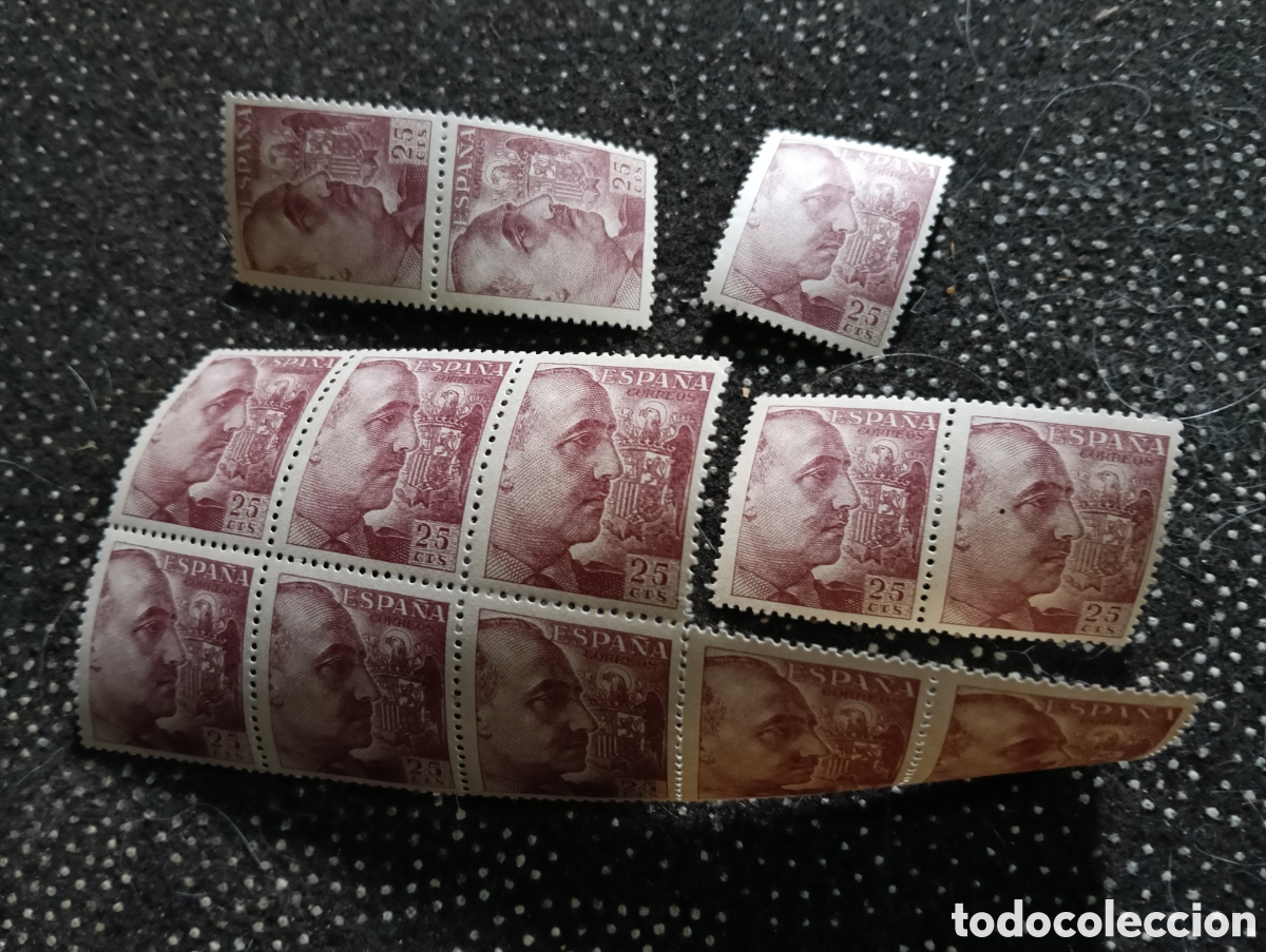 Sellos: 13 sellos 1940 25 CTS. sin usar General Franco y escudo de Espa&ntilde;a