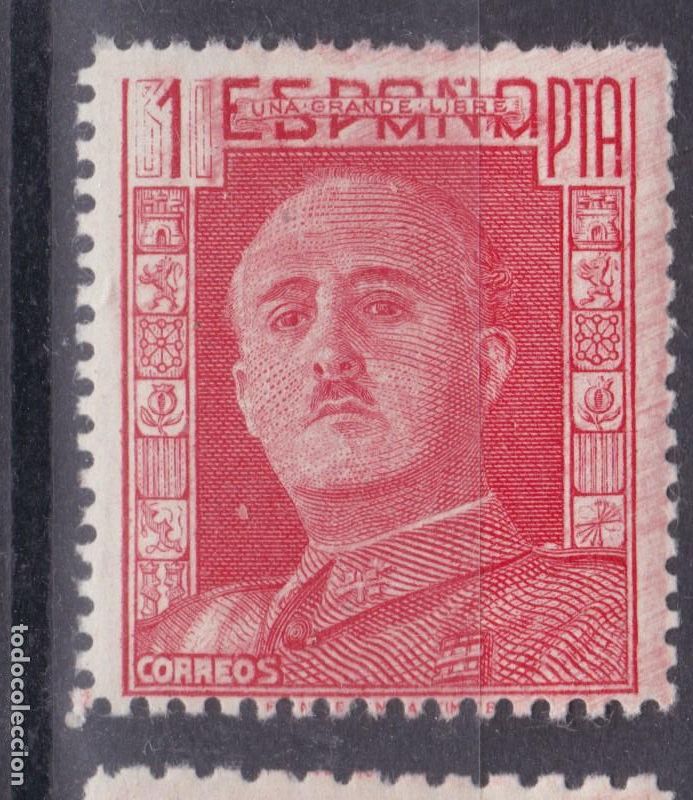 Sellos: SS5-FRANCO 1 Pta ROJO Dentado Fino . FANTASIA FILATELICA ** Sin Fijasellos . LUJO