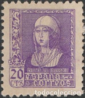 Sellos: 1938 -1939 - ESPA&Ntilde;A - ISABEL LA CATOLICA - EDIFIL 855