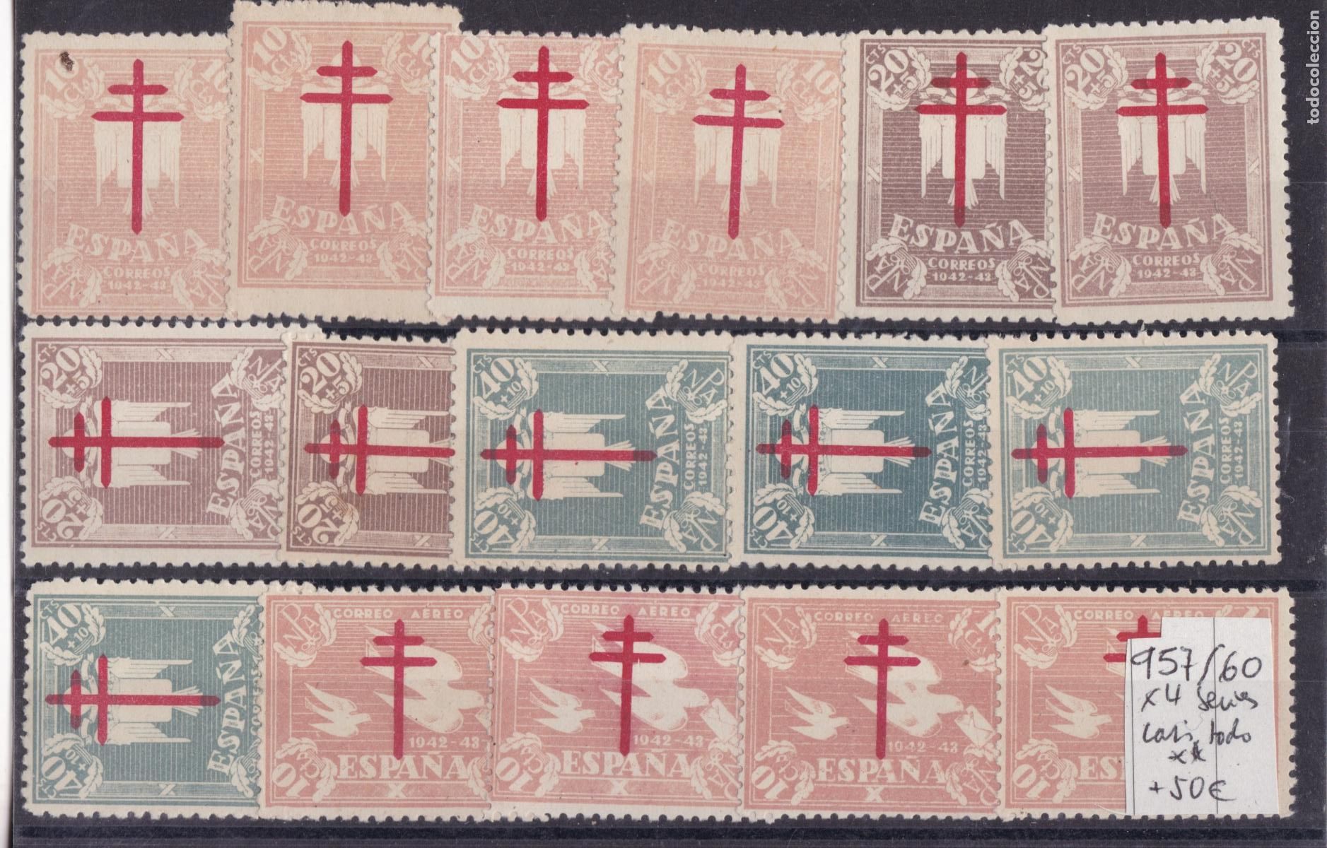 Sellos: SS26-TUBERCULOSOS Edifil957/60 x 4 Series Nuevas. hay Variedades Color