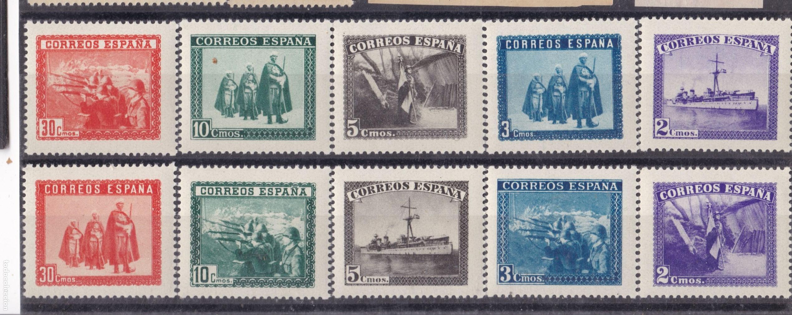 Sellos: SS26-Sellos de la Hoja Bloque EJERCITO y MARINA Edifil SH 849 Nuevos ** Sin Fijasellos . LUJO