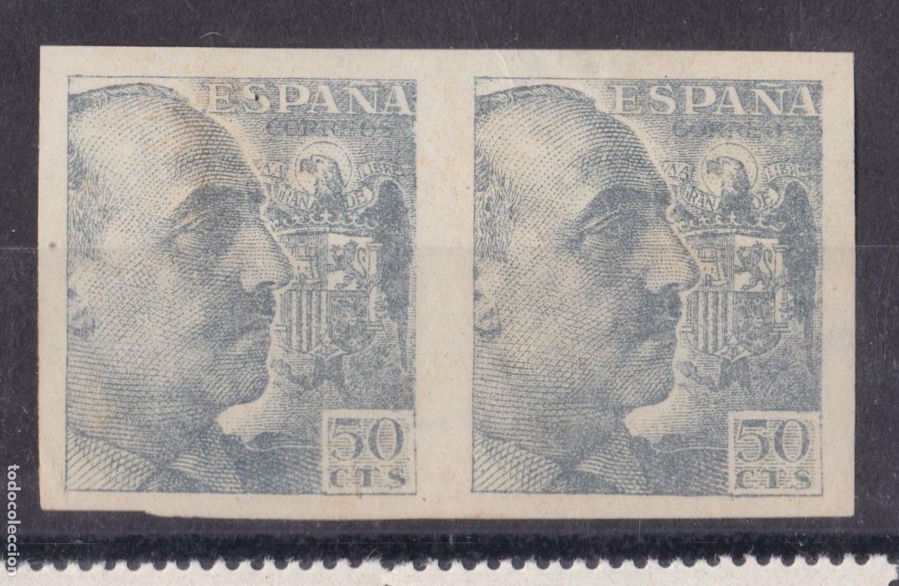 Sellos: SS11-FRANCO 50 Cts Pareja SIN DENTAR ** Sin Fijasellos. GRIS CLARO