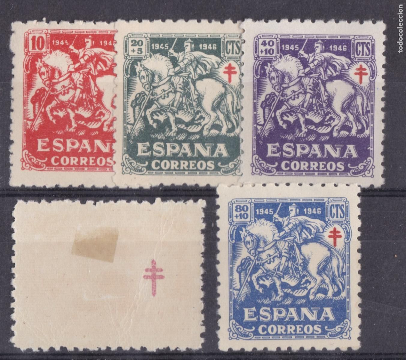 Sellos: SS39-TUBERCULOSOS 1945 Edifil 993/97 . Nuevos * Centrados VARIEDAD