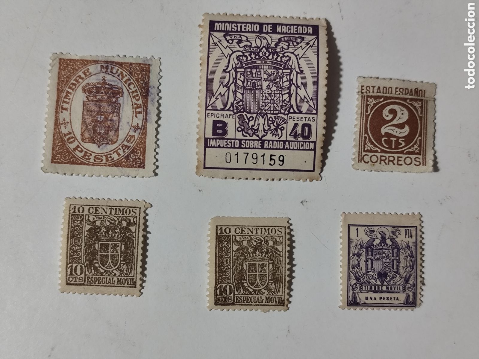 Sellos: Antiguos sellos fiscales o p&oacute;lizas espa&ntilde;olas .