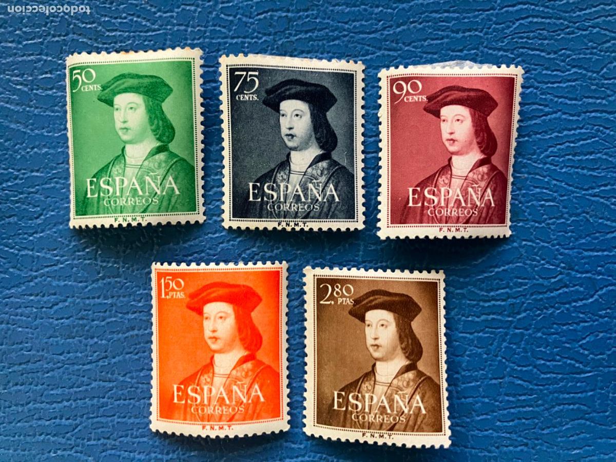 Sellos: Sellos nuevos Espa&ntilde;a - V Centenario Fernando el Cat&oacute;lico - 1952 - Edifil 1106 a 1110