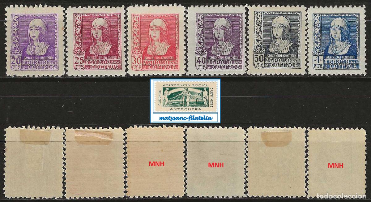 Stamps: ESPA&Ntilde;A 1938-1939. EDIFIL 855/860. SERIE COMPLETA &rdquo;ISABEL LA CAT&Oacute;LICA&rdquo;. L1. VER DESCRIPCI&Oacute;N.