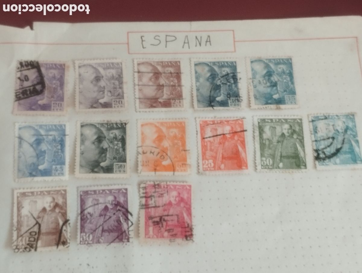 Sellos: SELLOS CORREOS ESPA&Ntilde;A FRANCO 20-25-30-40-45-50-60 CMS Y 1 PTS.