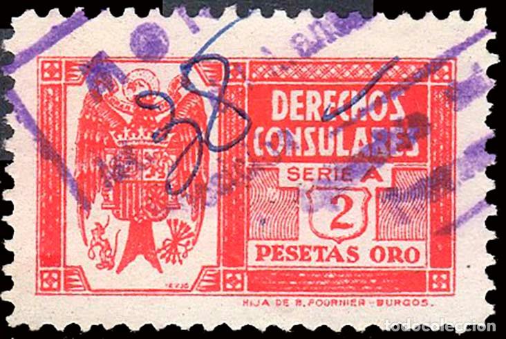 Sellos: Espa&ntilde;a - Fiscales - Derechos Consulares - Alemany o 139 - 1940 - 2 Ptas.