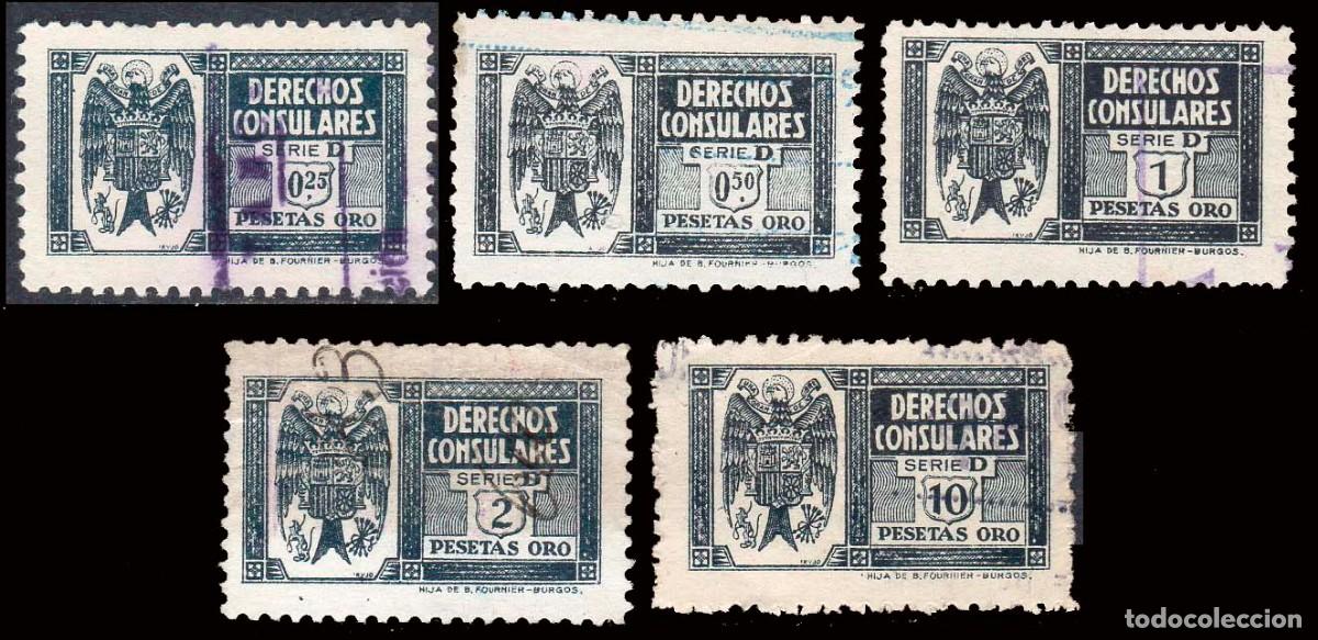 Sellos: Espa&ntilde;a - Fiscales - Derechos Consulares - Alemany o 163+164+165+166+169 - 1940
