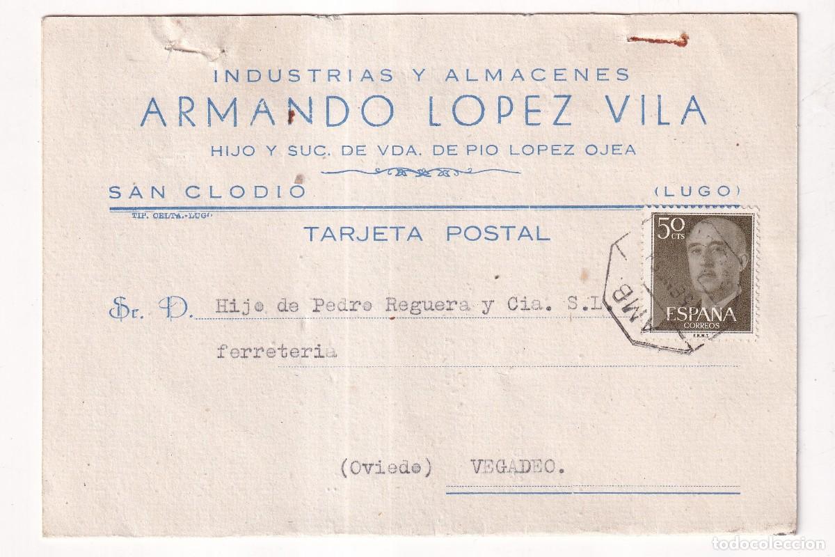 Sellos: Industrias y almacenes Armando Lopez Vila, hijo y sucesor de Pio Lopez San Clodio Lugo Ambulante