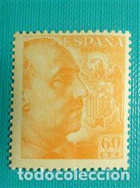 Sellos: SELLO - GENERAL FRANCO - EDIFIL 928 - A&Ntilde;O 1940-45 - 60 C&Eacute;NTIMOS NARANJA -