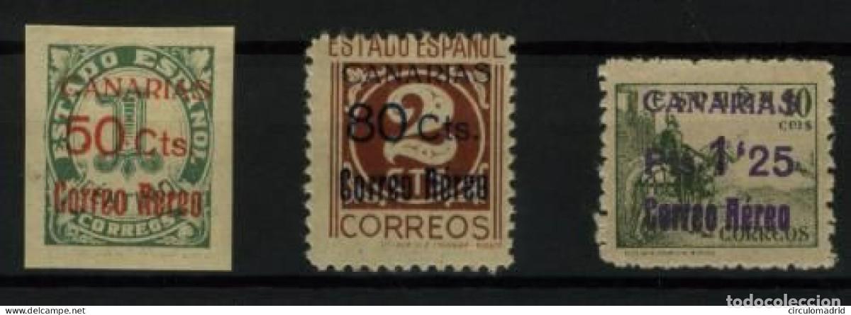 Sellos: Espa&ntilde;a (Canarias) n&ordm; 37/39. A&ntilde;o 1938