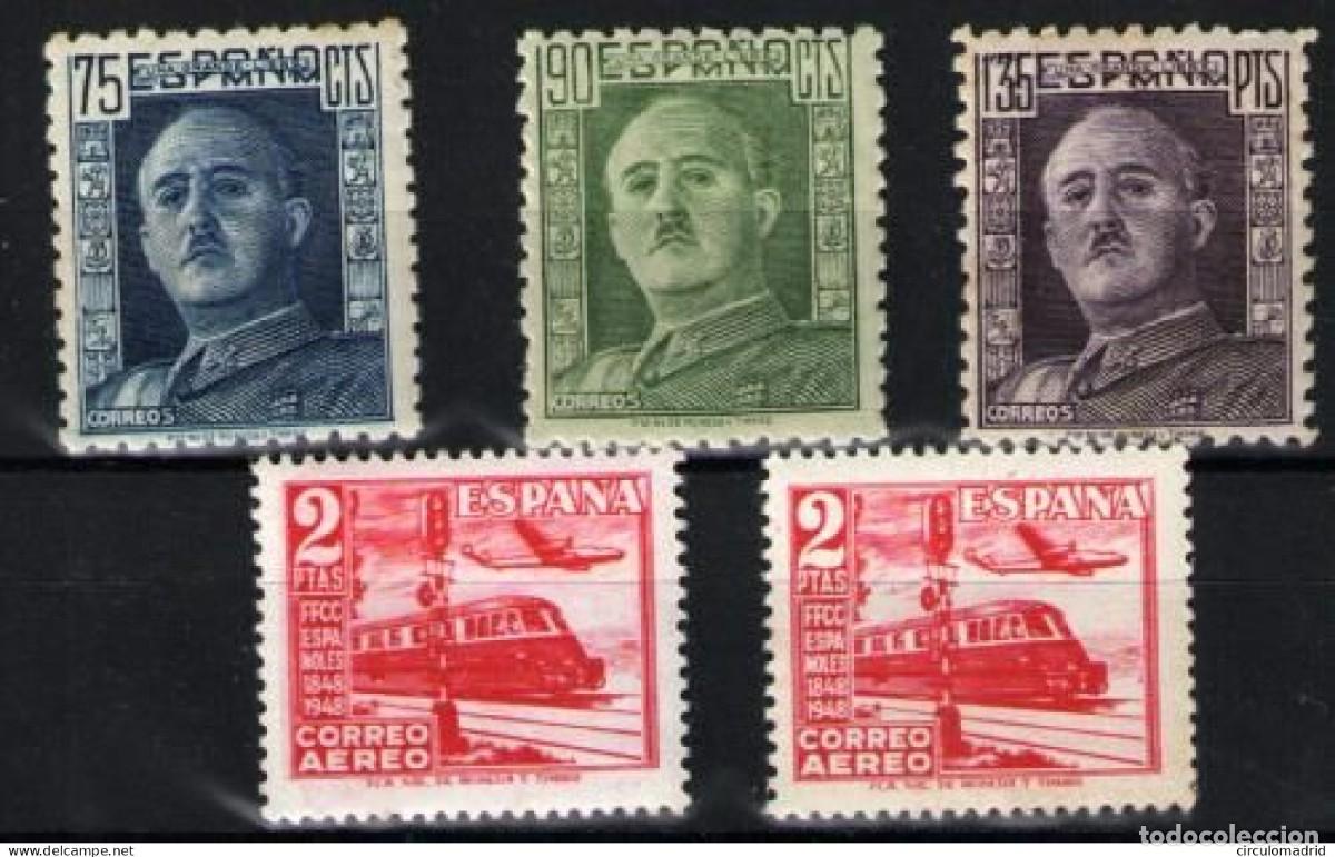 Sellos: Espa&ntilde;a n&ordm; 999/1001 y 1039. A&ntilde;o 1946