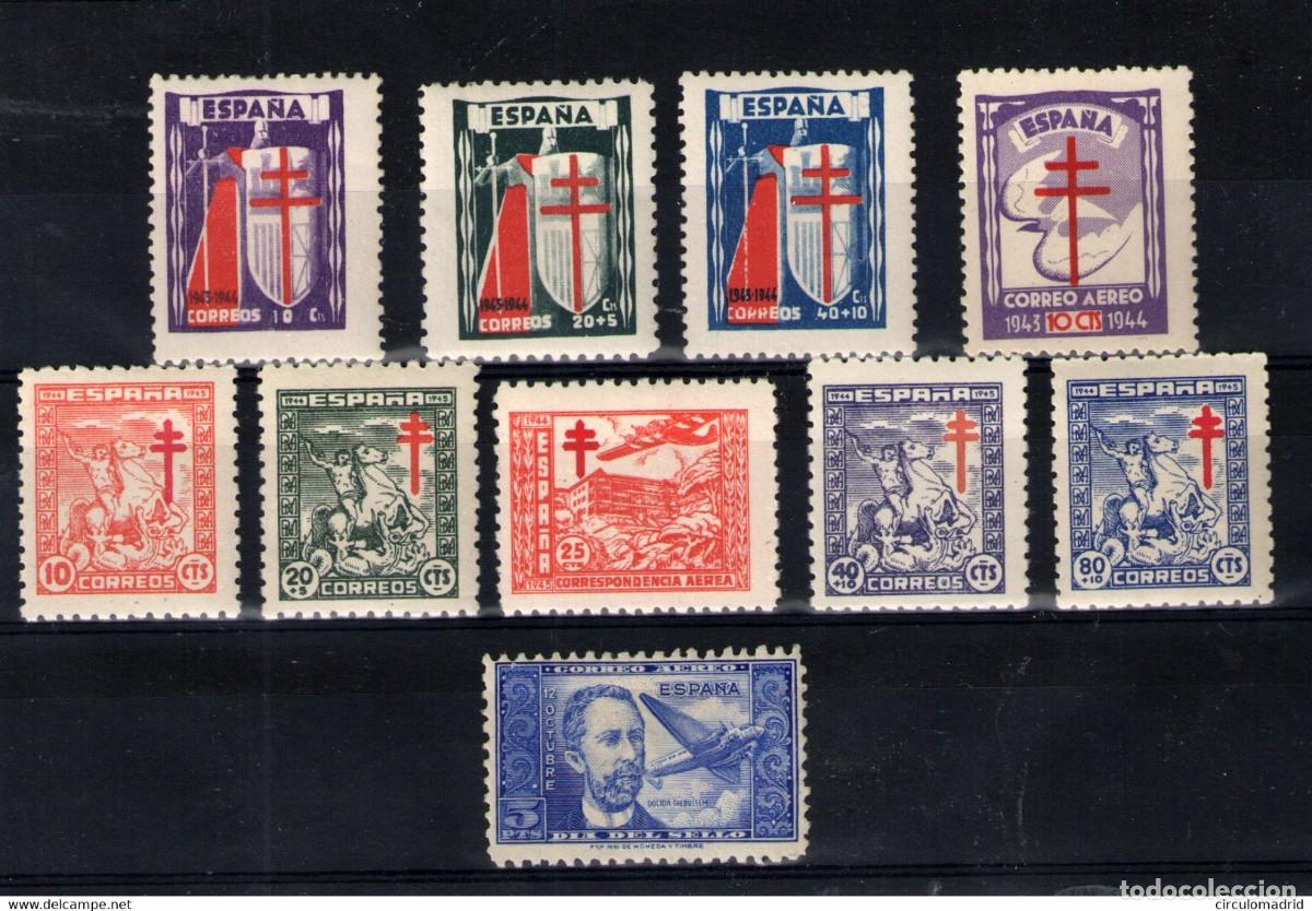 Sellos: Espa&ntilde;a n&ordm; 970/73,983/88. A&ntilde;os 1943-44