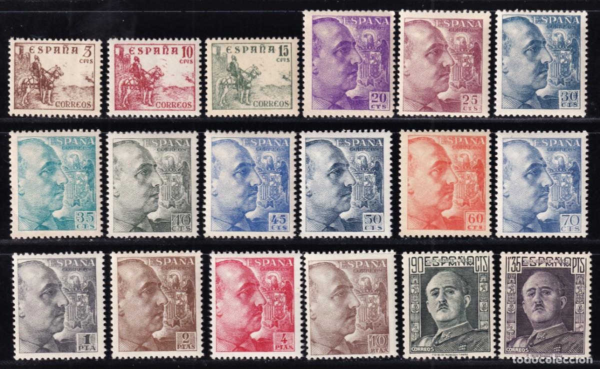 Sellos: ESPA&Ntilde;A, 1949-1953 EDIFIL N&ordm; 1044 / 1061 /**/, Cid y General Franco, [SIN FIJASELLOS.]