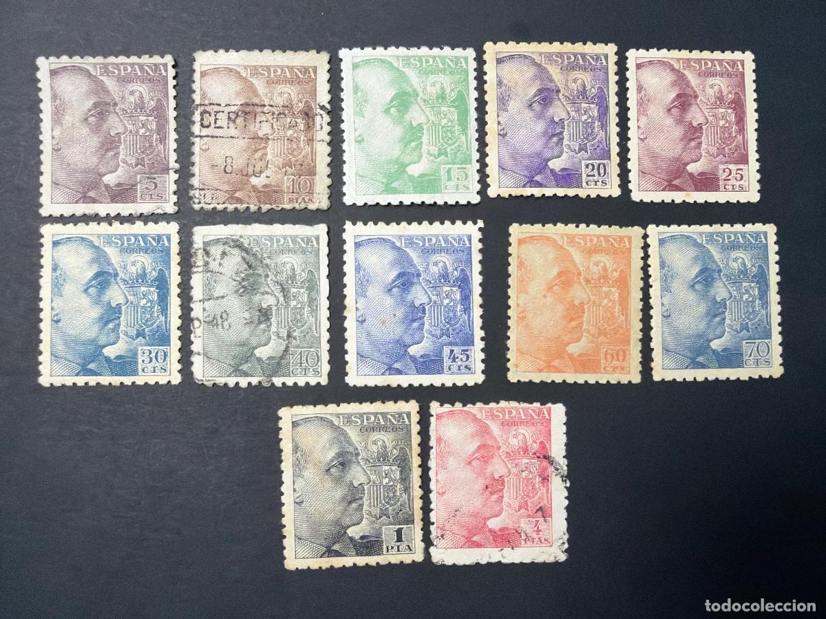 Sellos: ESPA&Ntilde;A, 1940-45. EDIFIL 919/930 + 933. EXCEPTO 927. GENERAL FRANCO. NUEVOS Y USADOS. CON FIJASELLOS