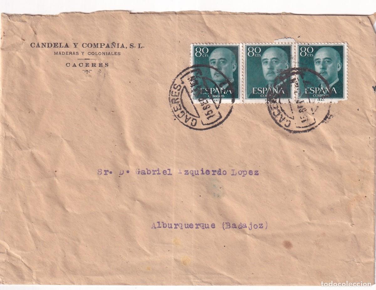 Sellos: Sobre con publicidad Candela y compa&ntilde;ia S. L. C&aacute;ceres