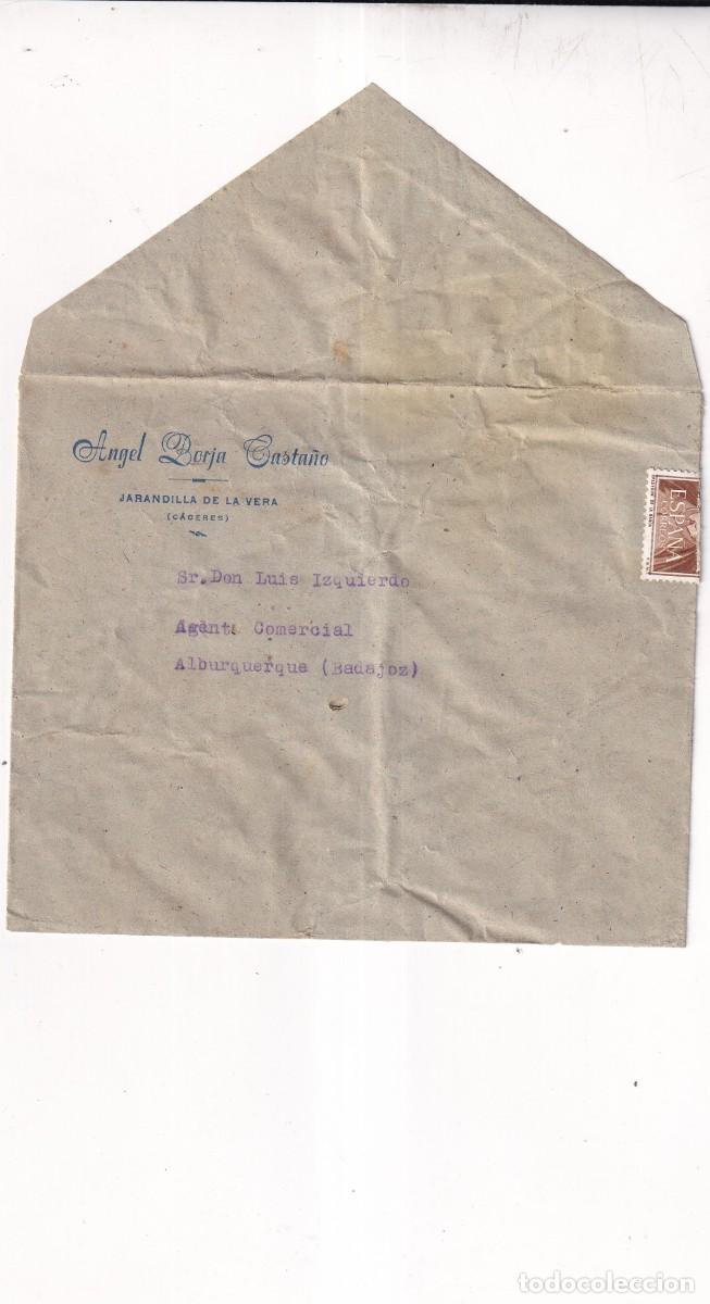 Sellos: Sobre Angel Borja Casta&ntilde;o. Jarandilla de la Vera. C&aacute;ceres.