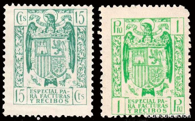 Sellos: Espa&ntilde;a - Fiscales - Facturas y Recibos - Alemany ** 38+42 - 1939