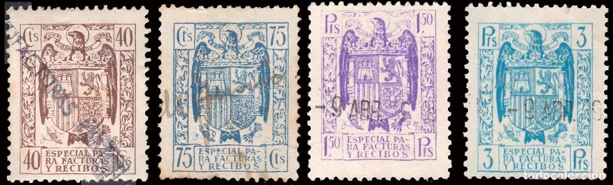 Sellos: Espa&ntilde;a - Fiscales - Facturas y Recibos - Alemany o 40+41+43+44 - 1939
