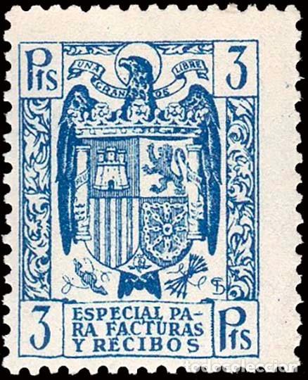 Sellos: Espa&ntilde;a - Fiscales - Facturas y Recibos - Alemany ** 44 - 1939 - 3 Ptas.