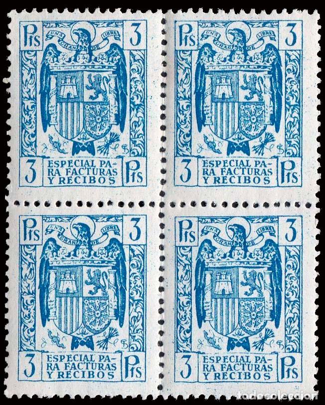 Sellos: Espa&ntilde;a - Fiscales - Facturas y Recibos - Alemany * 44 Bl. 4 - 1939 - 3 Ptas.