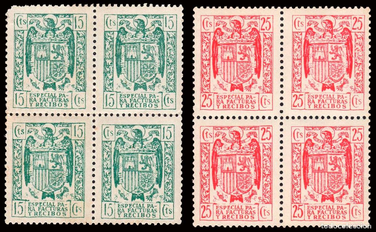 Sellos: Espa&ntilde;a - Fiscales - Facturas y Recibos - Alemany ** 48/49 Bl. 4 - 1940/56