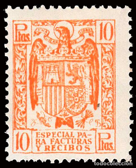 Sellos: Espa&ntilde;a - Fiscales - Facturas y Recibos - Alemany * 56 - 1940/56 - 10 Ptas.