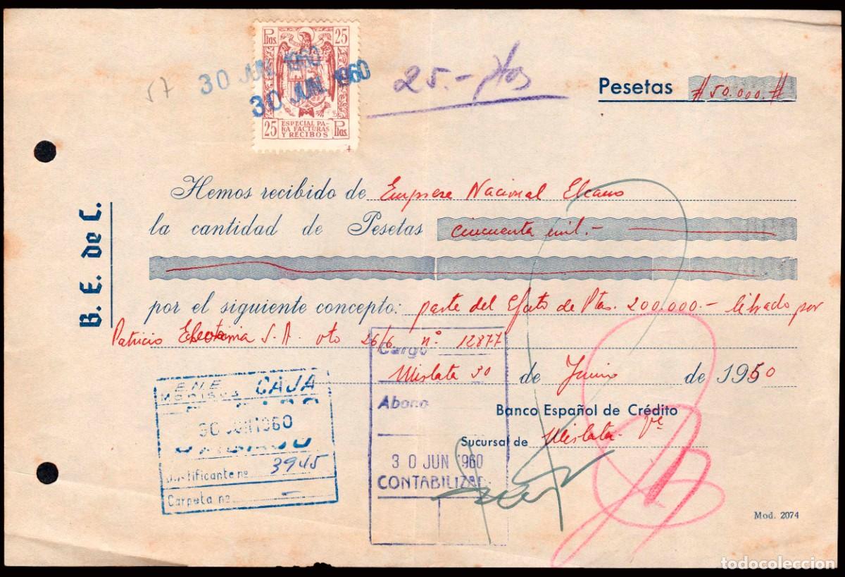 Sellos: Espa&ntilde;a - Fiscales - Facturas y Recibos - Alemany o 57 - 1960 - Sobre documento